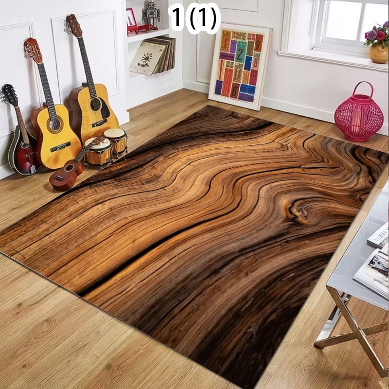 Commercial Kitchen Mats - Natural Wood Grain Area Rug Brown