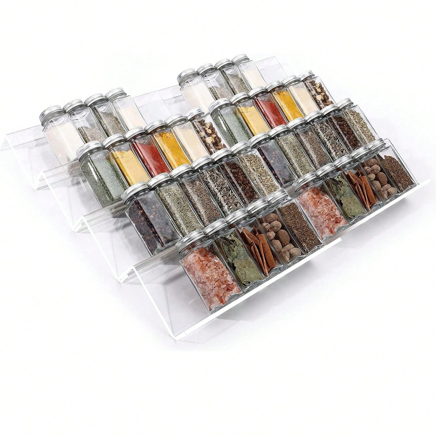 Commercial Kitchen Shelving - 4/2 Layer Spice Drawer Organizer Adjustable