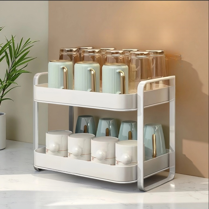 Commercial Kitchen Shelving - 2 Tier Cup Organizer Rack Mug
