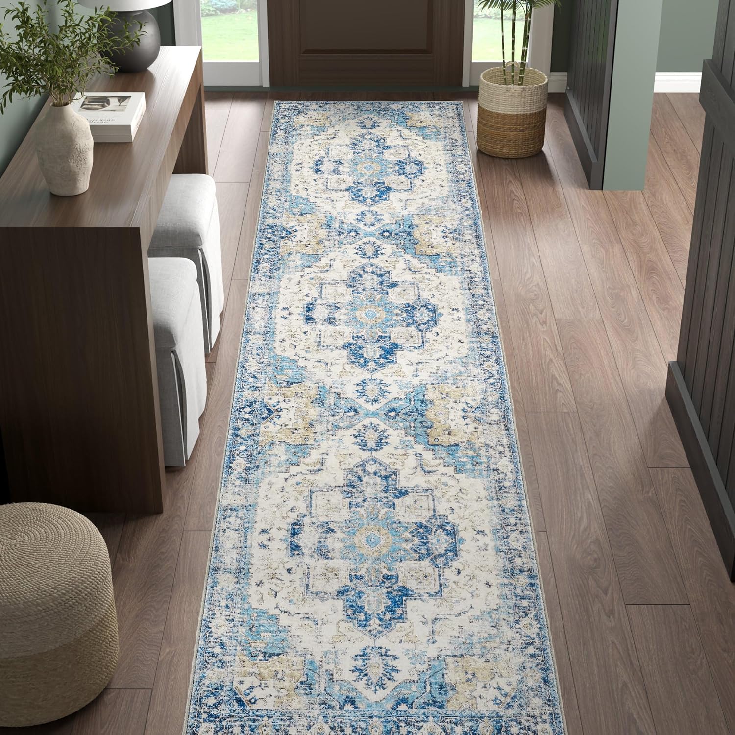 Commercial Kitchen Mats - VIKAMA Bohemian Runner Rug Anti-Slip Lightweight