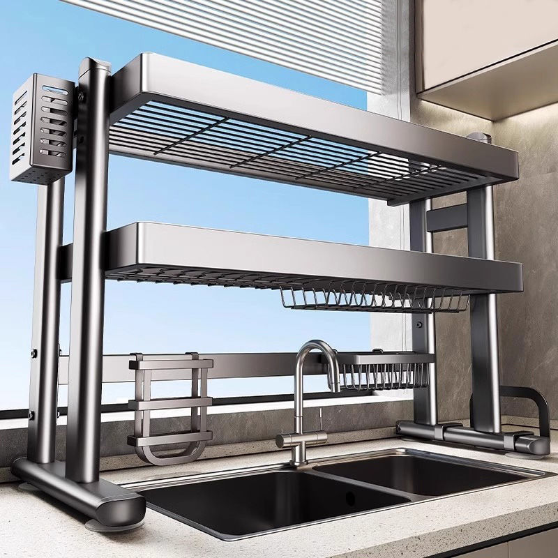 Commercial Kitchen Shelving - Over-the-Sink Dish Drying Rack Kitchen Sink