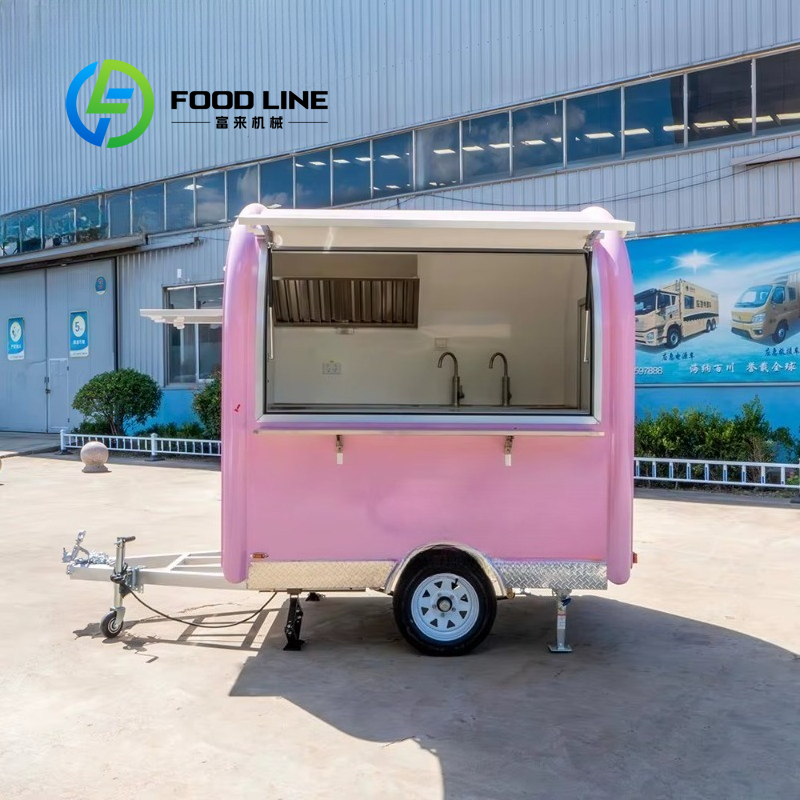 Customized Vintage Pink Mini F - đánh giá và giá Commercial Kitchen Trailer