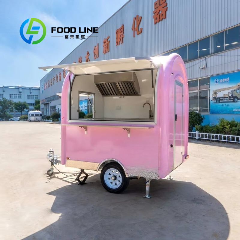 Customized Vintage Pink Mini F - đánh giá và giá Commercial Kitchen Trailer