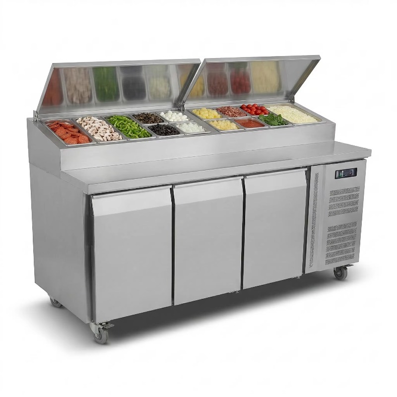 OEM Counter Fridge Sandwich Pr - đánh giá và giá Commercial Kitchen Prep Table