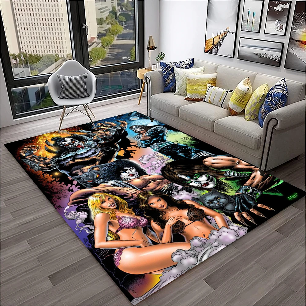 Retro KISS Rock Band Carpet Ru - đánh giá và giá Commercial Kitchen Mats